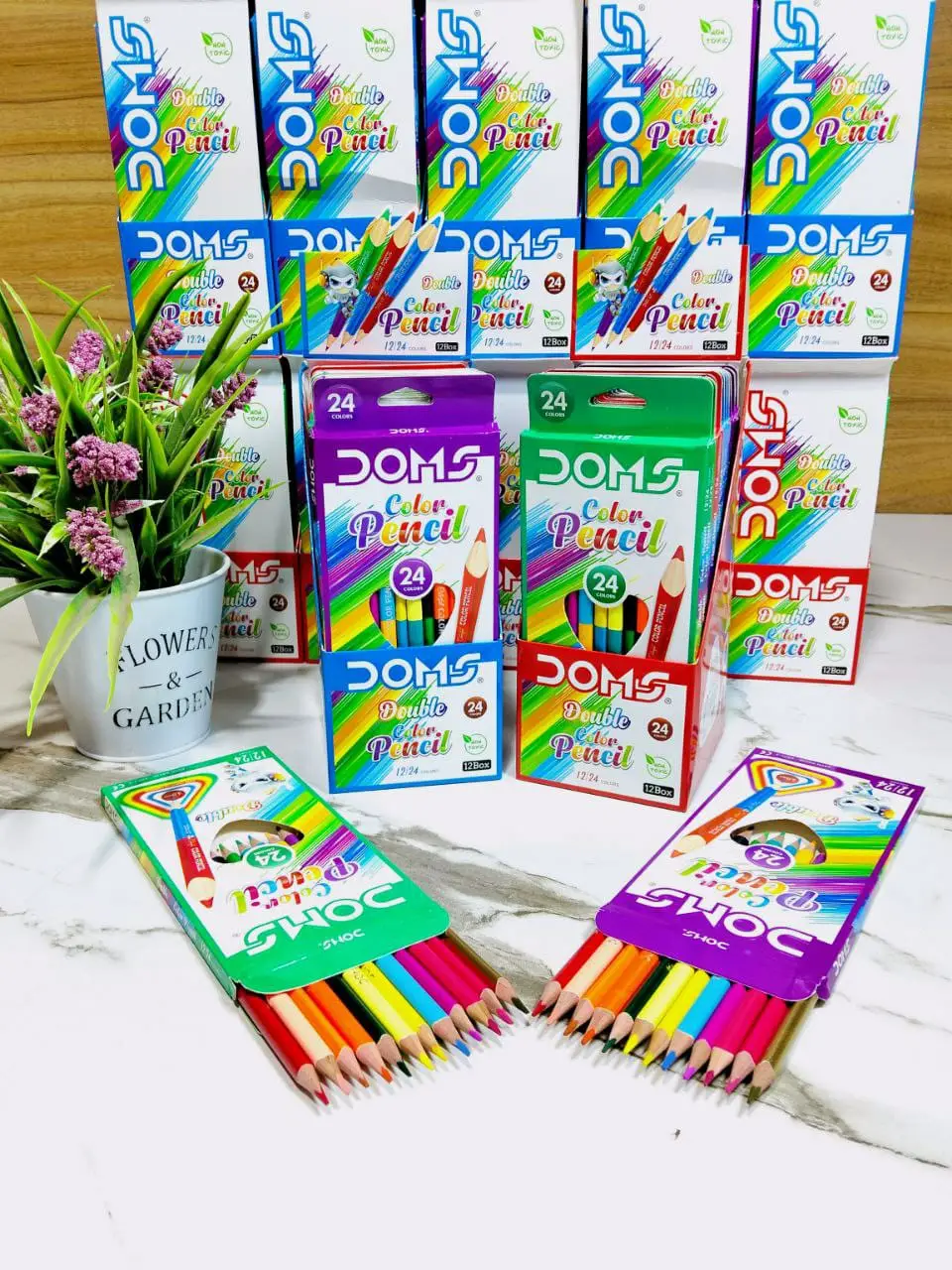 الوان خشب دومز 12 قلم طويل-24 لون  - كود 95