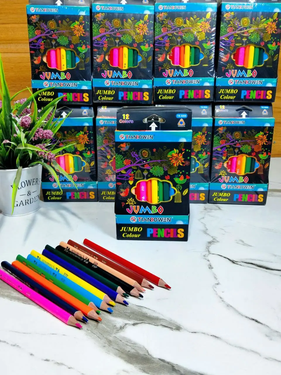 الوان خشب جامبو  12قلم سميك - كود 338