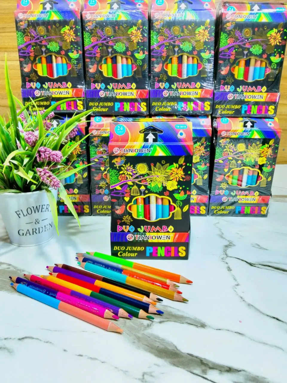 الوان خشب جامبو  12 قلم سميك -24 لون  - كود 339