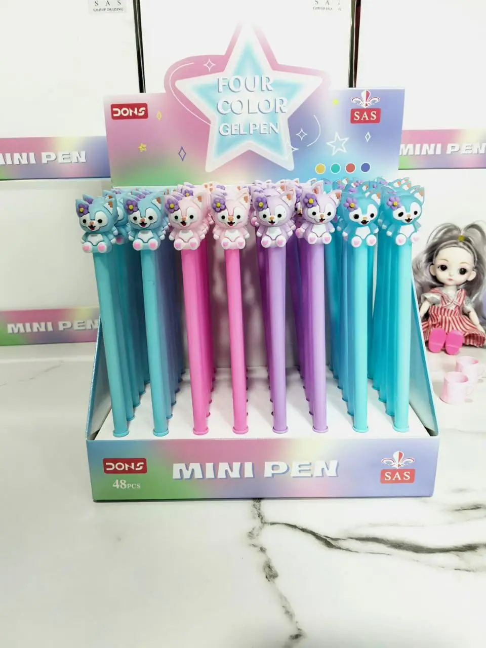 ( عرض ) قلم جيل اشكال 4 قطعة - كود 2