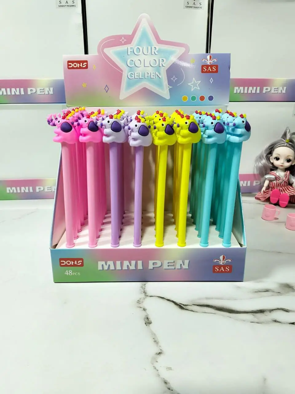 ( عرض ) قلم جيل اشكال 4 قطعة - كود 6