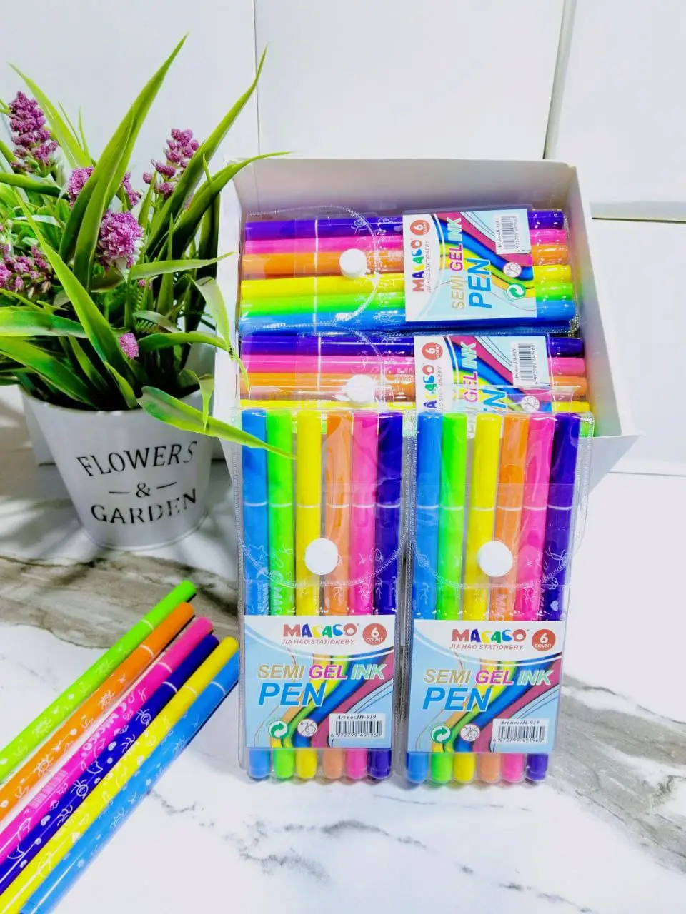 مجموعة من قلم جيل نيون 6*1 - كود 230